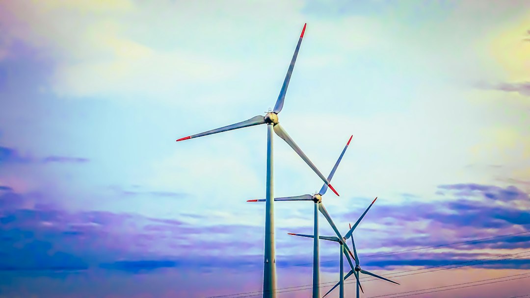 a group of wind turbines